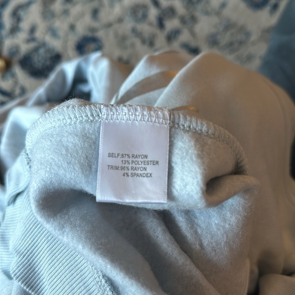 New powder blue sweatshirt w/silver LOVE on front-smoke free home - Picture 4 of 4